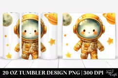 Funny Yellowish Astronaut Boy Clipart 20 Oz Tumbler Product Image 1