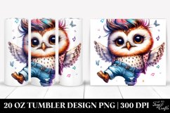 Vibrant Drawing of Baby Owl 20 Oz Tumbler Product Image 1