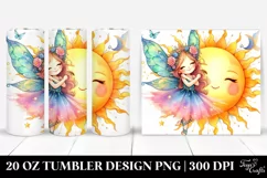 Colorful Cute Fairy with Whimsical Pastel Rainbow | 20 Oz Product Image 1