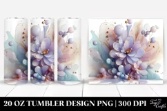 Glossy Lavender Floral 20 Oz Tumbler Product Image 1