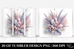 Glossy Lavender Floral 20 Oz Tumbler Product Image 1