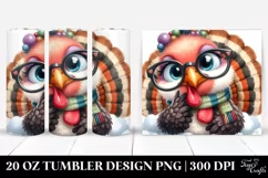 Funny Turkey Chick with es | 20 Oz Tumbler Product Image 1