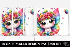 Cartoon-Style Vibrant Butterfly 20 Oz Tumbler Product Image 1