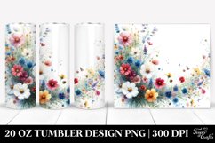 Watercolor Wild Flowers with Space | 20 Oz Tumbler Product Image 1