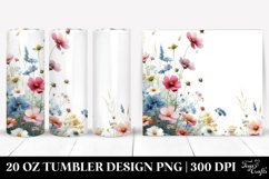 Watercolor Wild Flowers with Space | 20 Oz Tumbler Product Image 1