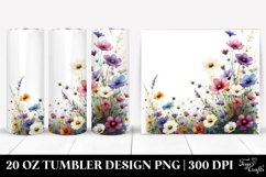 Watercolor Wild Flowers with Space | 20 Oz Tumbler Product Image 1