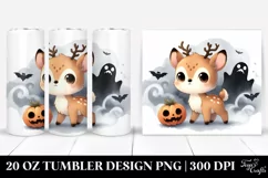 Scary Halloween Deer, Transparent 20 Oz Tumbler Product Image 1