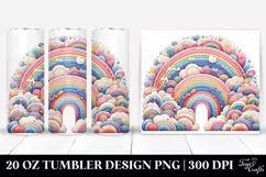 Colorful Whimsical with Pastel Rainbow | 20 Oz Tumbler Product Image 1