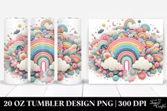 Colorful Whimsical with Pastel Rainbow | 20 Oz Tumbler Product Image 1