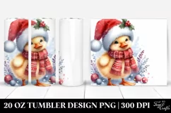 Watercolor Cute Baby Duck Dressed for Christmas | 20 oz Product Image 1