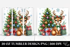 Cute Deer with Ornaments 20 Oz Tumbler Product Image 1