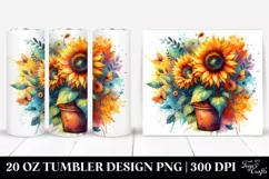 Abstract Vibrant Sunflower Pot | 20 oz Tumbler Product Image 1