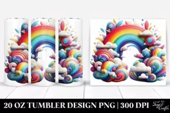 Vibrant Whimsical Rainbow Clipart 20 Oz Tumbler Product Image 1