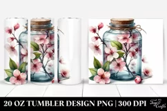 Cherry Blossom Filled Jar | 20 oz Tumbler Product Image 1