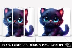 Watercolor Cute Baby Black Cat | 20 oz Tumbler Product Image 1