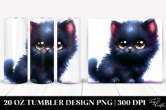 Watercolor Cute Baby Black Cat | 20 oz Tumbler Product Image 1