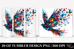 Vibrant Bird Made of Butterfly Silhouettes 20 Oz Tumbler Product Image 1