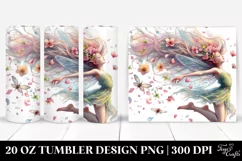 Whimsical Fairy with Spring Petals Clipart 20 Oz Tumbler Product Image 1