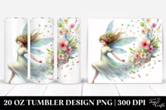 Whimsical Fairy with Spring Petals Clipart 20 Oz Tumbler Product Image 1