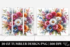 Abstract Colorful Daisy Bouquet | 20 oz Tumbler Product Image 1