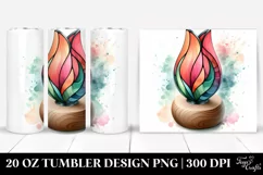 Wooden Small Stained Tulip | 20 Oz Tumbler Product Image 1