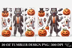 Funny Werewolf Clipart, High-Res 20 Oz Tumbler Product Image 1