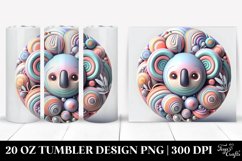 Colorful Koala Round Ornament with Metal, 20 Oz Tumbler Product Image 1