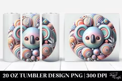 Colorful Koala Round Ornament with Metal, 20 Oz Tumbler Product Image 1