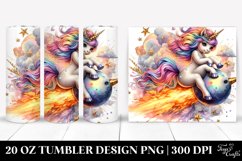 Baby Unicorn Riding Comet. 20 Oz Tumbler Design Product Image 1