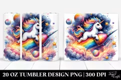 Baby Unicorn Riding Comet. 20 Oz Tumbler Design Product Image 1