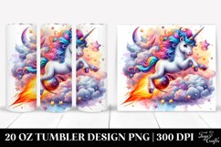 Baby Unicorn Riding Comet. 20 Oz Tumbler Design Product Image 1