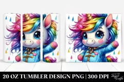 Cute Baby Unicorn Drawing, Style | 20 oz Tumbler Product Image 1
