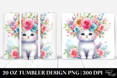 Adorned Kitten with Flower Crown | 20 oz Tumbler Product Image 1