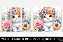 Adorned Kitten with Flower Crown | 20 oz Tumbler Product Image 1