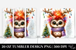 Crazy Haircut Owl with Reindeer Horns Product Image 1