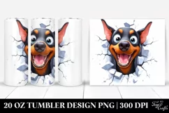 Crazy Watercolor Doberman | 20 oz Tumbler Product Image 1