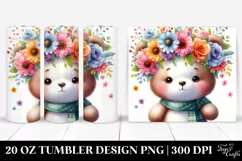 Adorned Bear with Flower Crown | 20 oz Tumbler Product Image 1