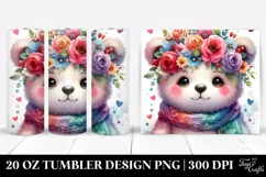 Adorned Bear with Flower Crown | 20 oz Tumbler Product Image 1