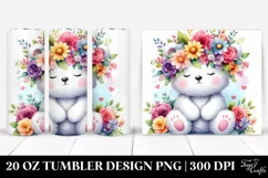 Adorned Bear with Flower Crown | 20 oz Tumbler Product Image 1