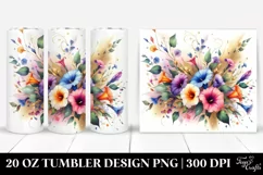 Abstract Bouquet with Morning Glory | 20 oz Tumbler Product Image 1