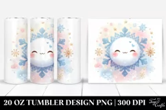 Cute Pastel Painting Featuring Snowflake | 20 oz Tumbler Product Image 1