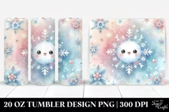 Cute Pastel Painting Featuring Snowflake | 20 oz Tumbler Product Image 1