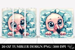 Cute Baby Flamingo from Icy Wall, 20 Oz Tumbler Product Image 1