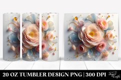 Abstract Pastel Ranunculus | 20 oz Tumbler Product Image 1