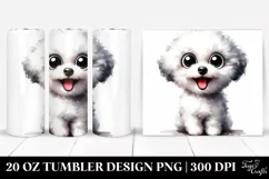 Crazy Watercolor Bichon Frise | 20 oz Tumbler Product Image 1