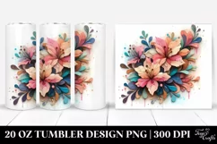 Abstract Pastel Wooden Stained Azalea | 20 oz Tumbler Product Image 1