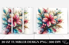 Abstract Pastel Wooden Stained Azalea | 20 oz Tumbler Product Image 1