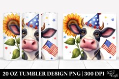 Watercolor Cow Portrait with Thoughtful Large Goofy Smile | Product Image 1