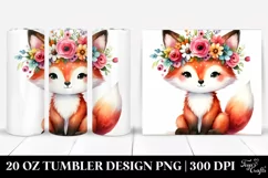 Sitting Fox with Flower Crown | 20 oz Tumbler Product Image 1