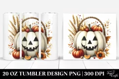 Watercolor Jack-o'-Lantern Image | 20 oz Tumbler Product Image 1
